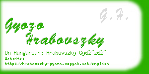 gyozo hrabovszky business card